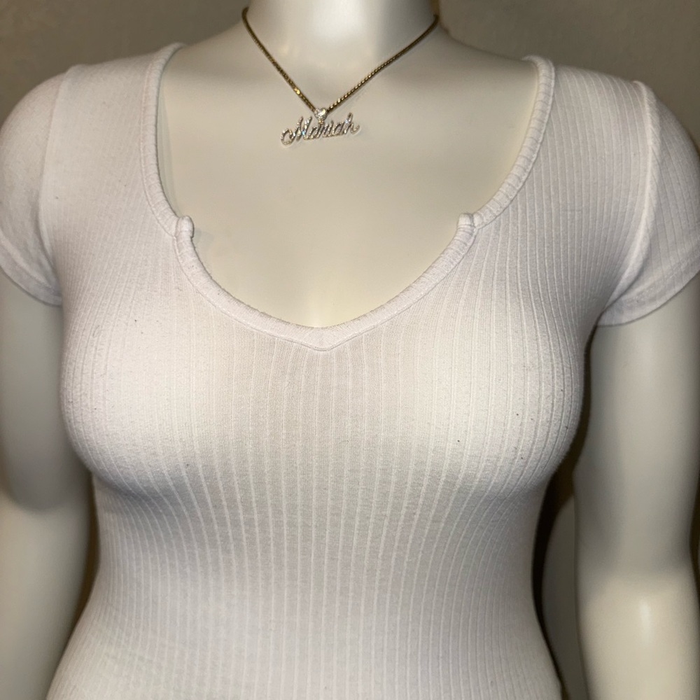 Bozzolo White Ribbed Dress - Picture 2 of 6